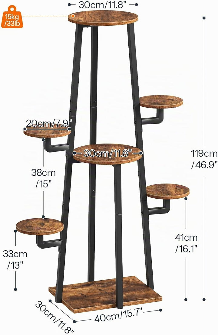 HOOBRO Pflanzenständer mit 3-flammiger Pflanzenlampe, Blumenständer, Pflanzenregal mit Timerfunktion