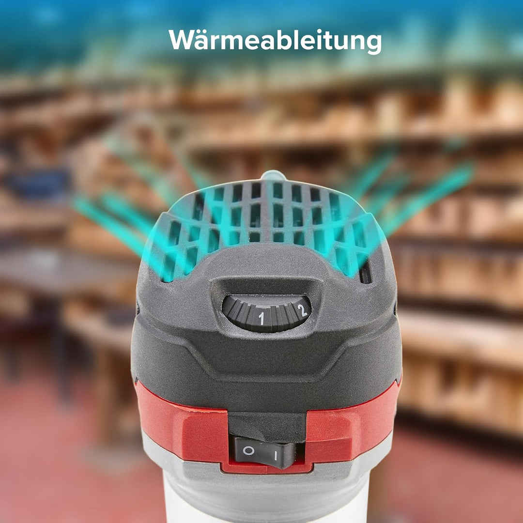 Arebos Oberfräse | Holz Fräse Fräsmaschine | 710W | Tauchbasis & Trimmer | mit Werkzeugtasche |
