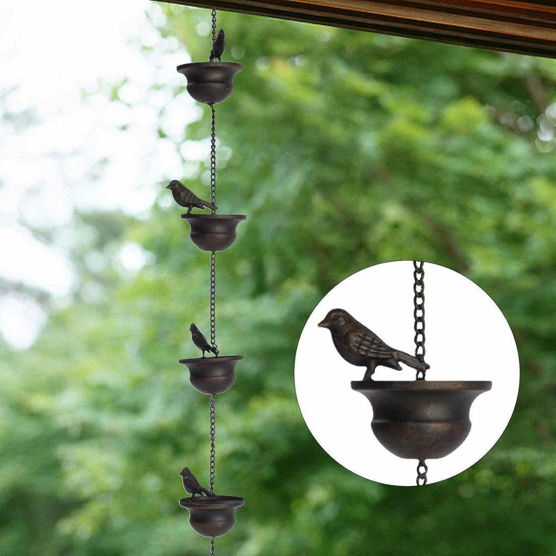 Regenkette 2,4 m,Rain Chain,Rain Chain for Gutters,Regenablaufkette,Dachrinnenkette Regenablauf Rege