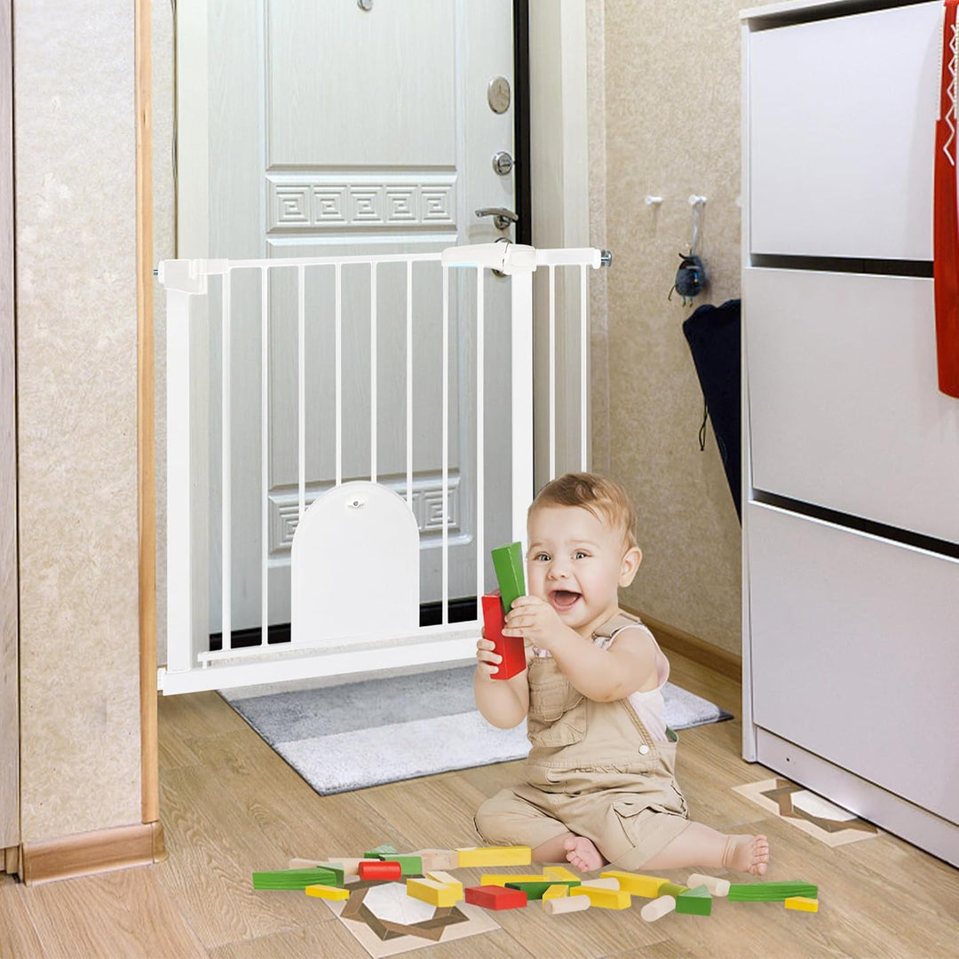 Türschutzgitter ohne Bohren Treppengitter Treppenschutzgitter für Kinder Baby Türgitter mit Schiebet