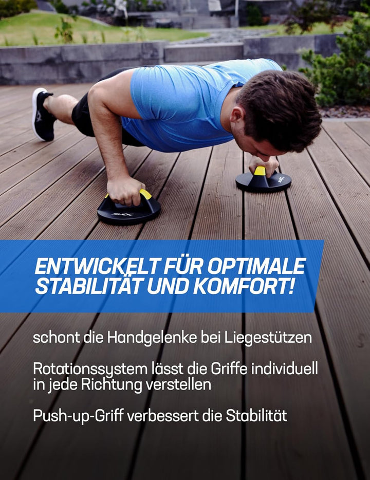 JELEX Pump Machine Push Up Bar handgelenkschonende Liegestützgriffe 2er-Set mit Rotationssystem zum