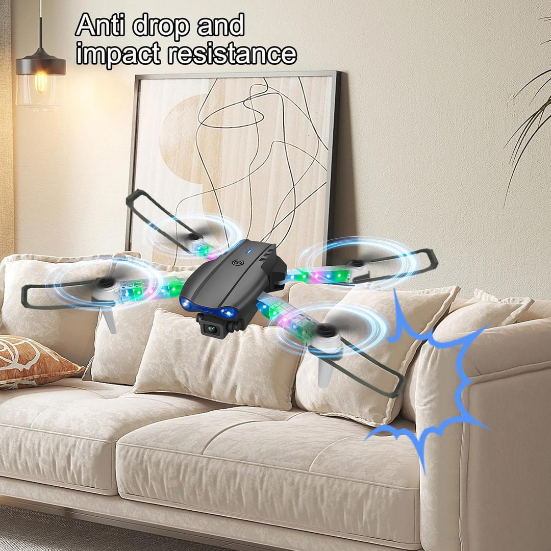 OBEST Drohne mit Kamera 1080P mit LED Lichter für Erwachsene, Faltbar Quadcopter mit WiFi Übertragun