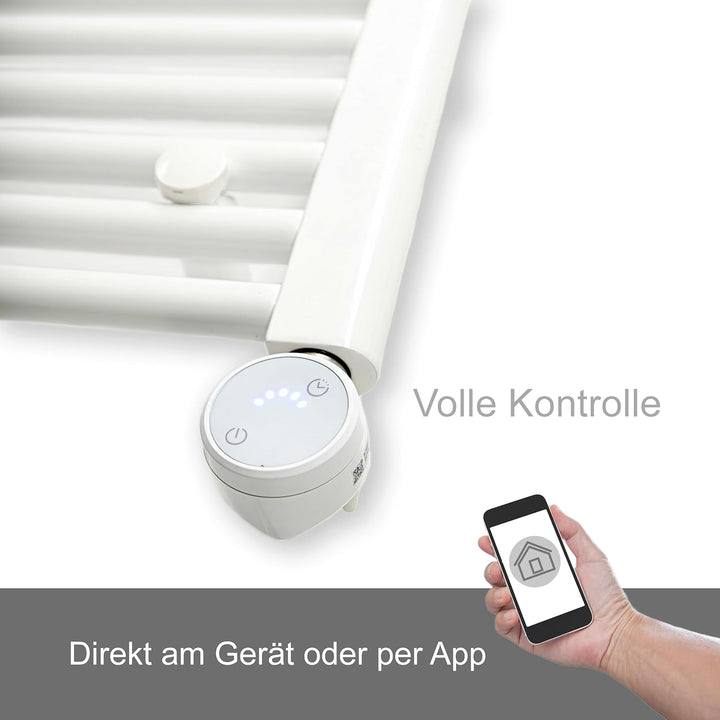 anapont elektrischer Badheizkörper 1775x400 - WiFi APP -weiss gerade - Handtuchheizkörper - Badheizu
