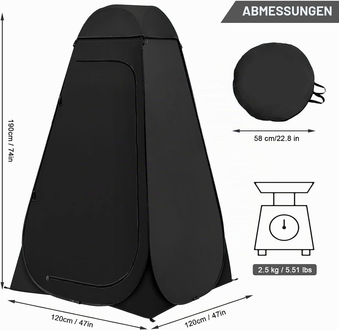 BRIAN &amp; DANY Duschzelt Camping, Pop Up Toilettenzelt, Tragbares Umkleidezelt mit Regenschutz und Fen