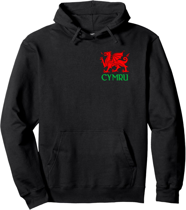 Red Dragon Of Wales Souvenir Graphic Baner Cymru Welsh Flag Pullover Hoodie
