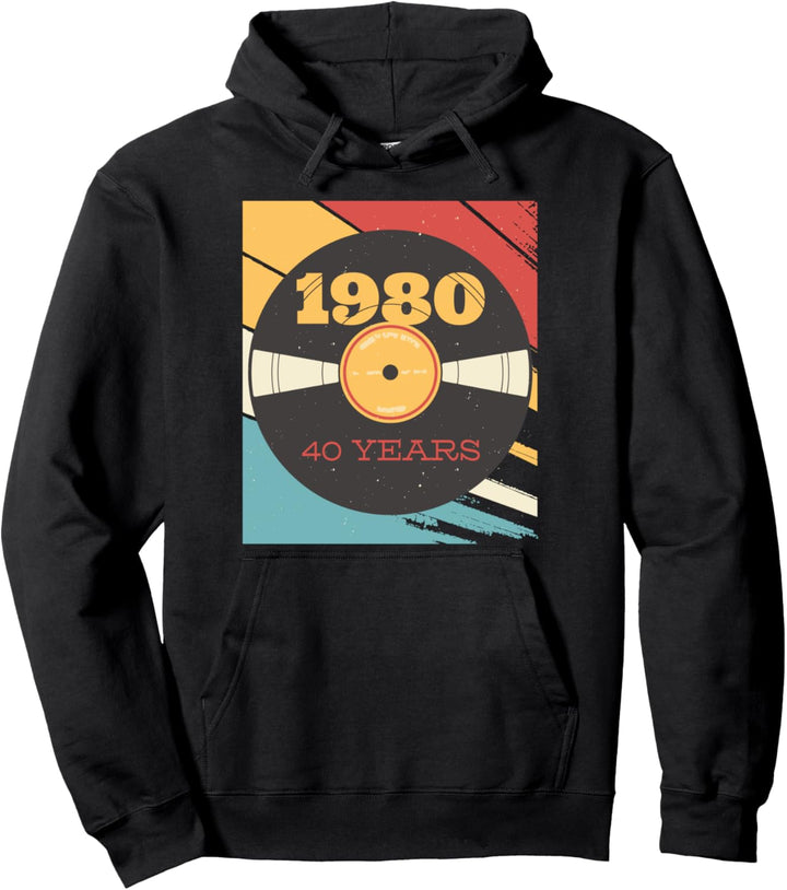 40 Jahre alt Retro 1980 Jahrgang 40. Geburtstag geboren Pullover Hoodie