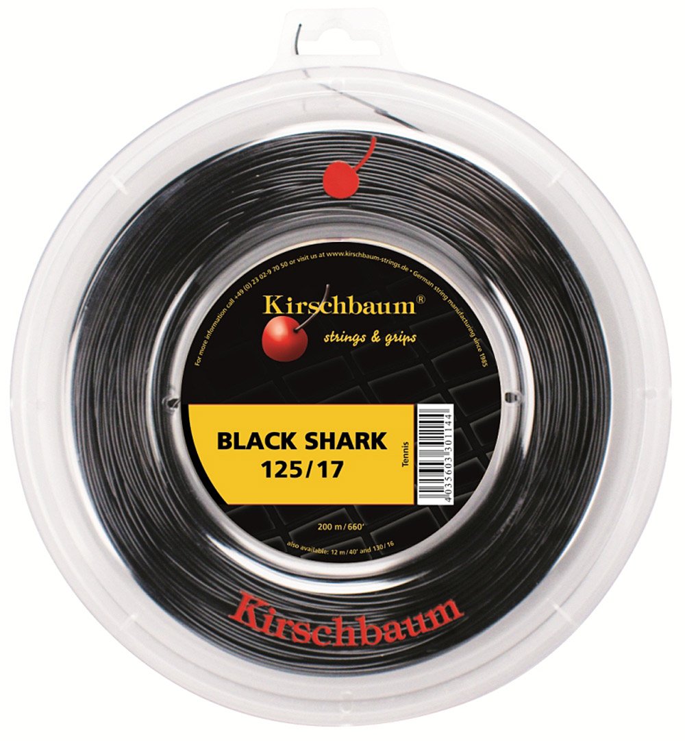 Kirschbaum Black Shark 200M Schwarz Tennis Saitenrolle 200m Monofil Schwarz, 200m