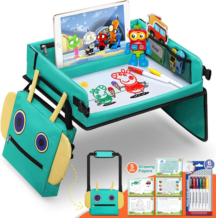 Joujou 2 In 1 Kinder Reisetisch, Roboter-Rucksack Abnehmbarer Multifunktionaler, Auto Kinder Knietab