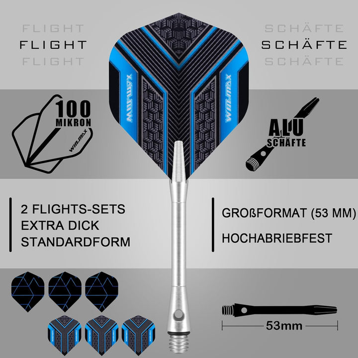 WIN.MAX Dartpfeile 90% Tungsten 3 Stück 90% Wolfram 16-18 Gramm Dart professionelle Soft-Dartpfeile