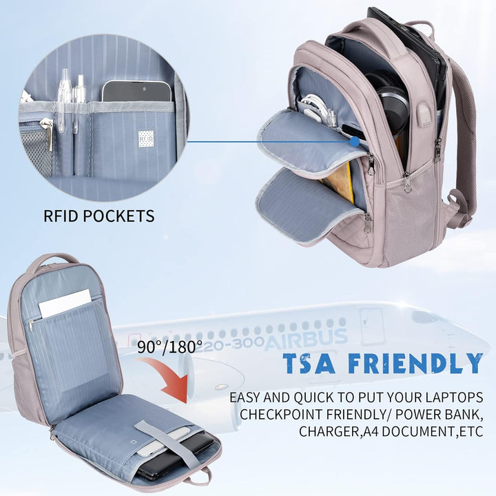 KROSER Laptop Rucksack 17,3'' Business Rucksack Schulrucksack Grosser Wasserdicht Taschen Reise Back