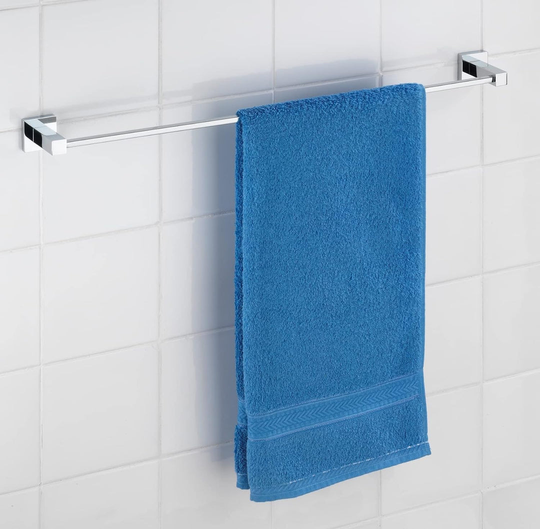 WENKO Power-Loc® Handtuchstange Uno San Remo - Befestigen ohne bohren, Messing, 63 x 5 x 7 cm, Chrom