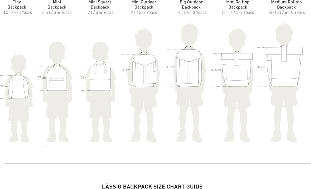 LÄSSIG Kinder Wanderrucksack Kinderrucksack mit Brustgurt gepolsterte Schultergurte wasserabweisend,