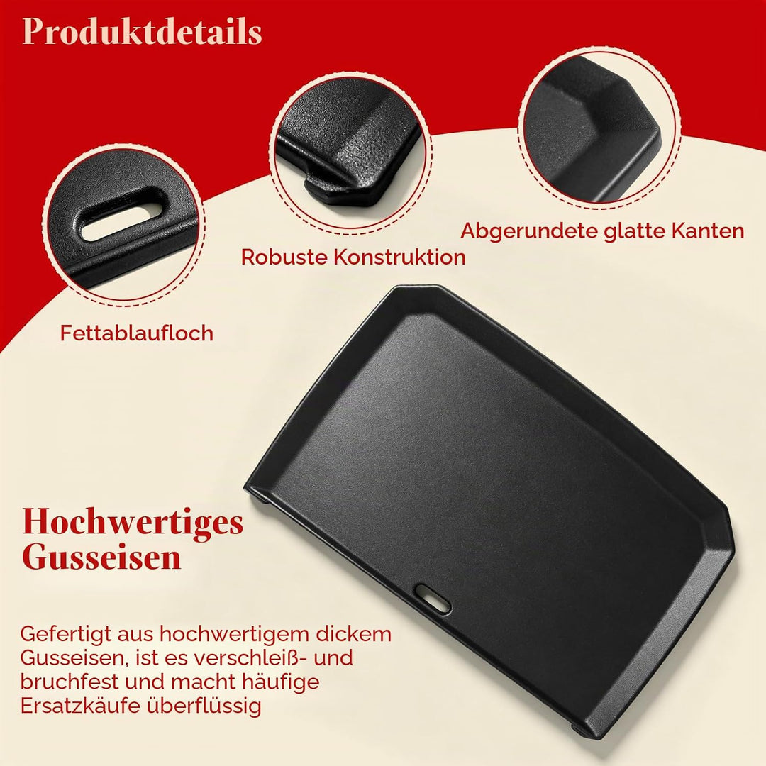 38,6 x 24,6 CM Gusseisen Plancha Grillplatte für Weber Pulse 2000 Elektrogrills, Langlebige und Hitz