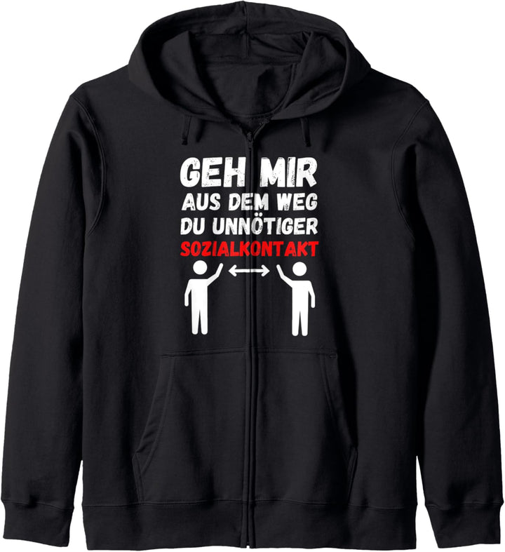 Geh Mir Aus Dem Weg Du Unnötiger Sozialkontakt Bleib Weg Kapuzenjacke