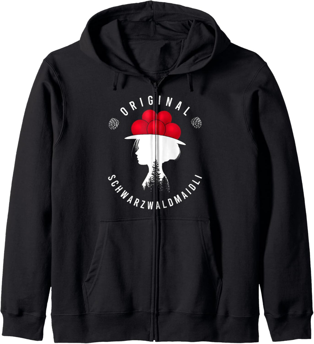 Original Schwarzwaldmädel Schwarzwaldmaidli Bollenhut Bild Kapuzenjacke