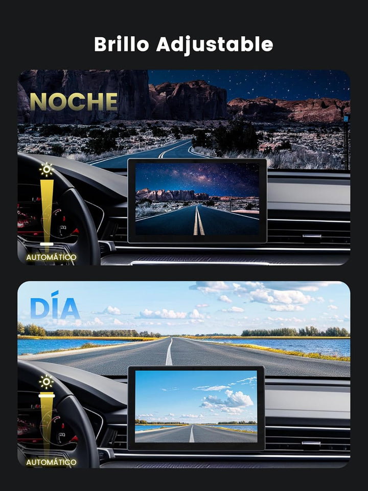 Carplay Display 9" - 4K-Dashcam &amp; 1080P-Rückfahrkamera Drahtloses Tragbares für Apple Carplay &amp; Andr