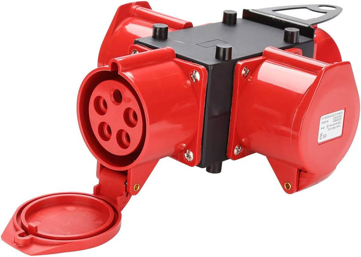 Sonnewelt Baustromverteiler Verteiler 3 x CEE 400V/32A IP44 CEE-Steckdose 5 Polig Mit Sicherheitskla