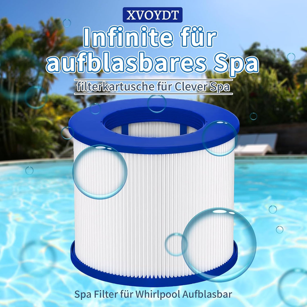 8 Stück Ersatz Whirlpool Filter für aufblasbares Spa, Kartusche mit Schraubgewinde für Infinite Spa