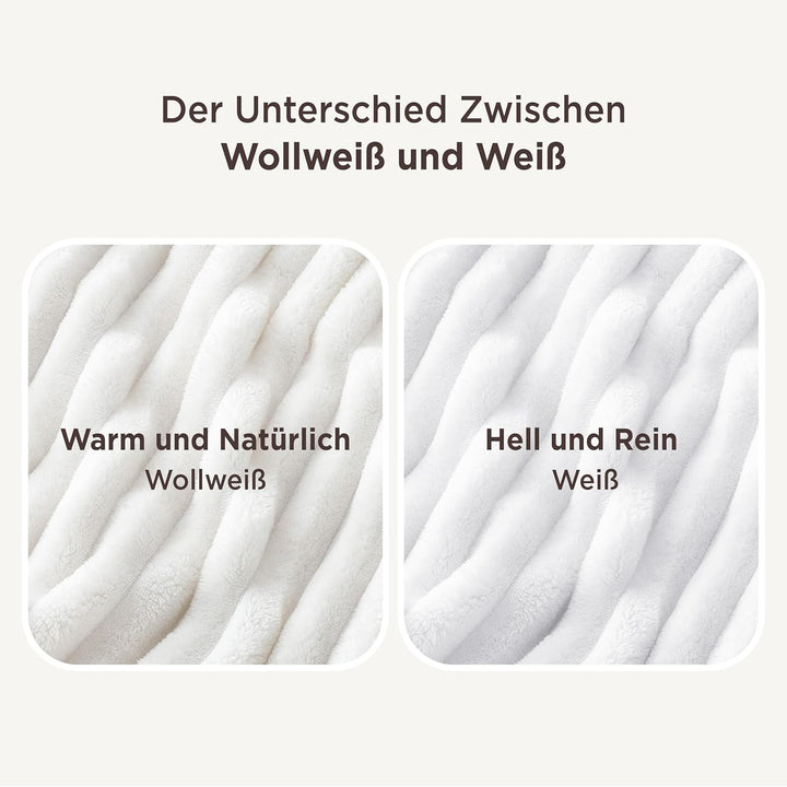 BEDSURE Kuscheldecke für Zimmer Deko - Wolldecke & Fleecedecke, Sofadecke, Weiche Warme Grobe Kordde