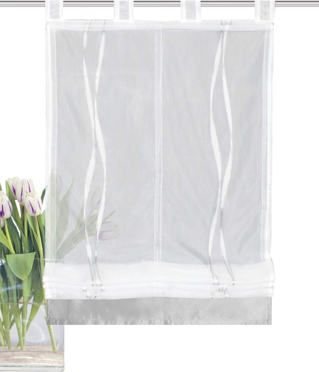 Home fashion RAFFROLLO EFFEKTVOILE SCHERLI YLVI, Silber, 150 X 80 cm, 8