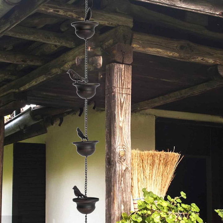 Regenkette 2,4 m,Rain Chain,Rain Chain for Gutters,Regenablaufkette,Dachrinnenkette Regenablauf Rege