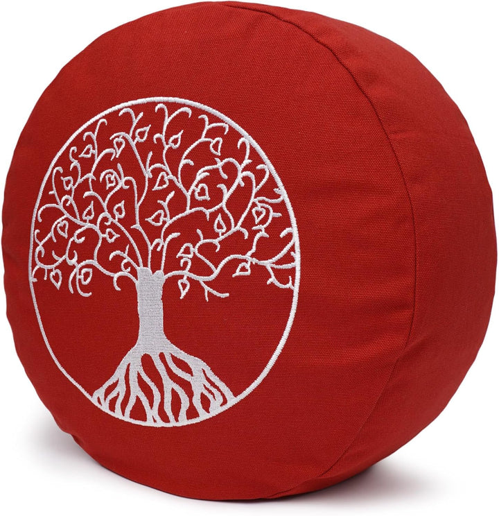 Yogabox Meditationskissen Glückssitz® Lebensbaum bordeaux, bordeaux