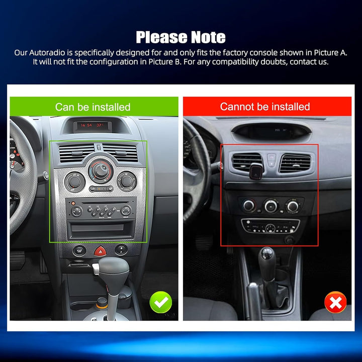 2GB+64GB CAMECHO Android 13 Autoradio für Renault Megane 2 (2002-2009) mit Bluetooth Navi,7 Zoll Aut
