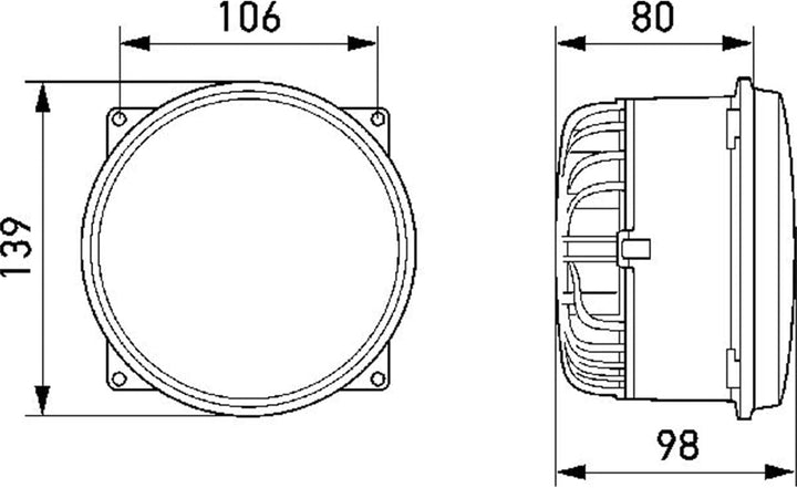 HELLA - LED-Hauptscheinwerfer - M133 - 12/24V - Einbau - glasklare Streuscheibe - Lichtscheibenfarbe