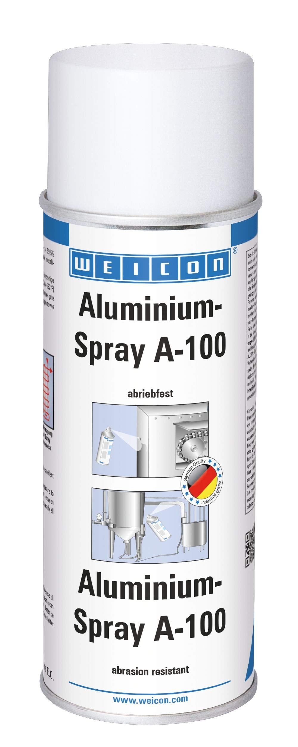 WEICON 15002375 Aluminiumfarbe 375 ml Rostschutz Korrosionsschutz für Metalloberflächen, Grau, 375 m