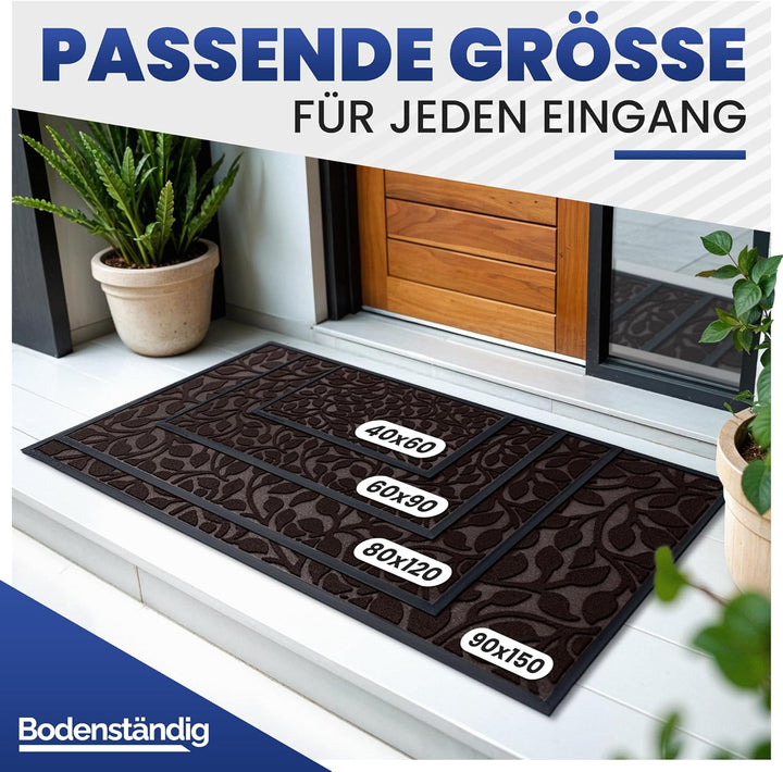 Bodenständig® Fussmatte aussen und innen [robust] - Saubere Schuhe Dank geriffelter Oberseite - Perf