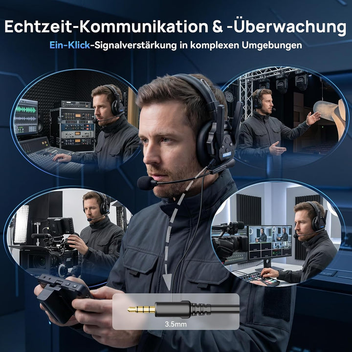 SYNCO XTALK XPRO5 Intercom Headset Doppelantenne für Film &amp; Team (5PCS) | 500m/1640ft Reichweite, 2.