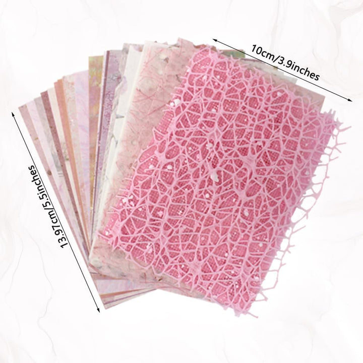 156 Blatt Scrapbook Papier Strukturpapier Sortiertes Set, FineGood Dekoratives Netzstoffpapier für K