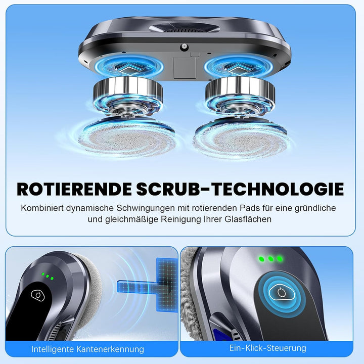 Keero Fensterputzroboter 2026 Neuheit, 6000Pa, Doppeldüsen-Sprühfunktion,, Schwarz