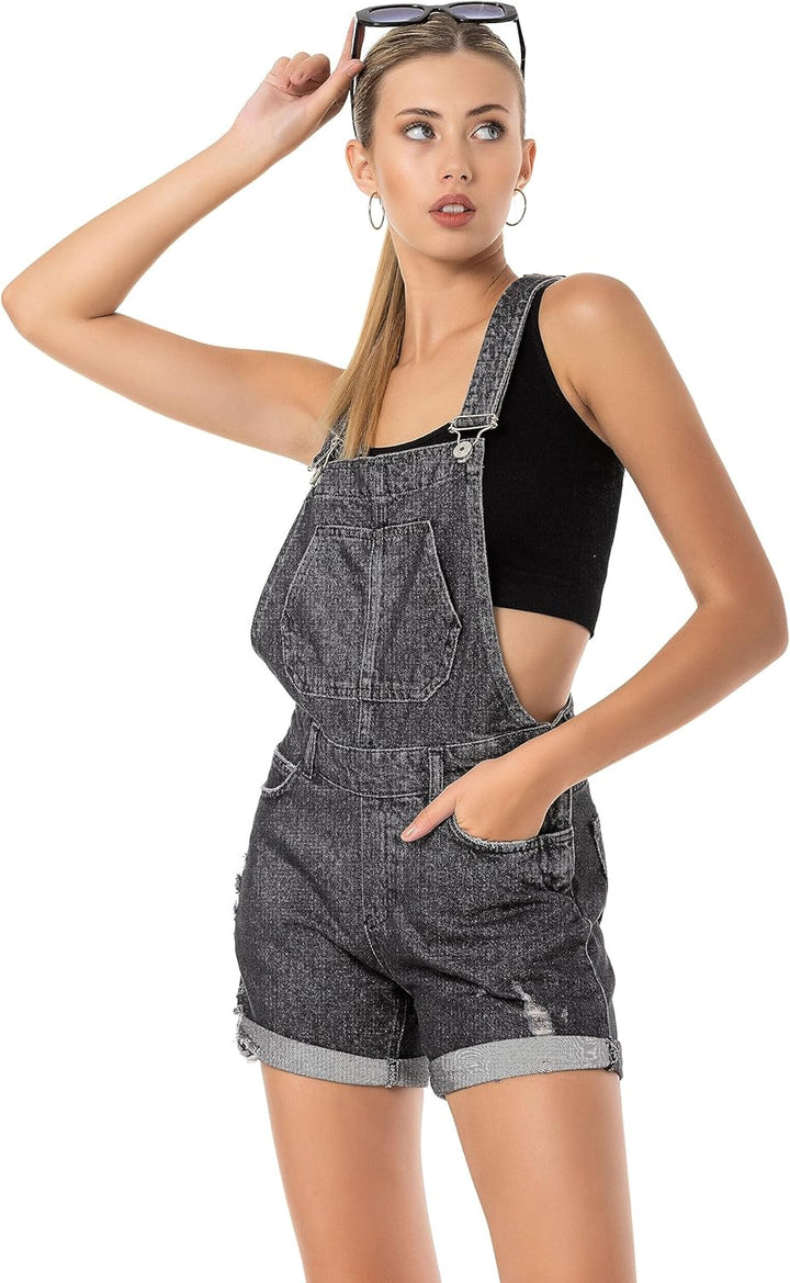 Redbridge Denim Latzhose für Damen Jeans Overall Jumpsuit 29W Schwarz, 29W Schwarz