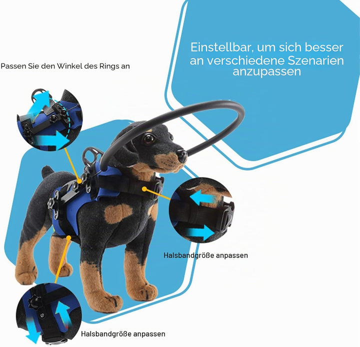 Blindenhundegeschirr, einfach zu befestigender, Einstellbarer Blindenhund-Stossstangenschutz, schaff