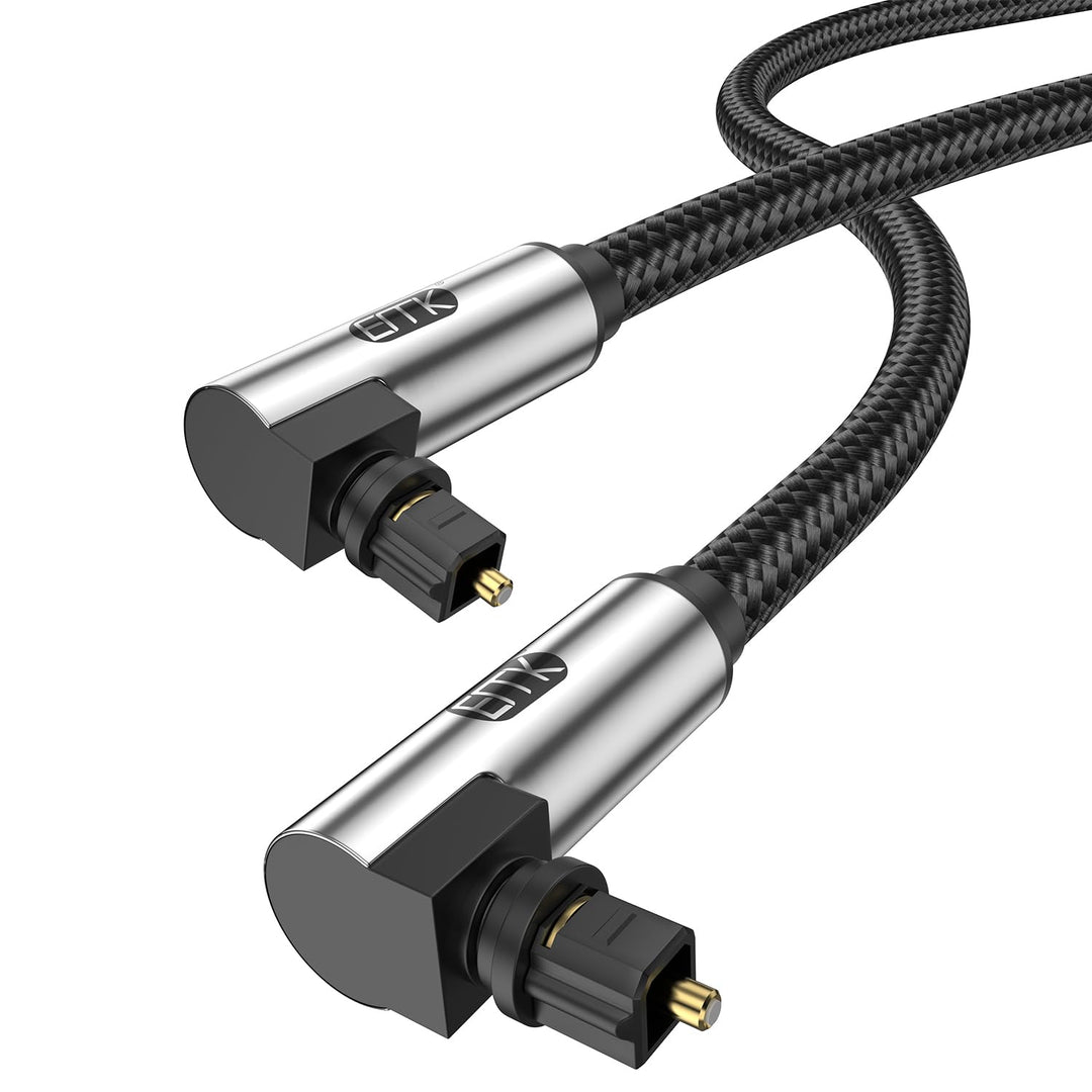 EMK 90 Grad Optisches Audiokabel Toslink Spdif Lichtleiterkabel für Stereoanlage, Soundbar, Heimkino