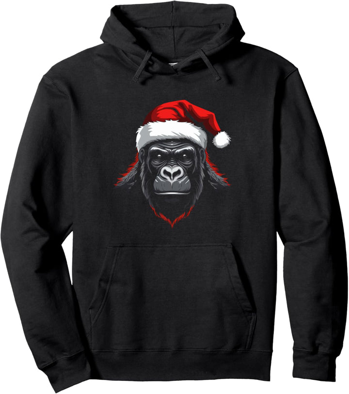 Gorilla mit Weihnachtsmütze - Weihnachten Gorilla Santa Pullover Hoodie