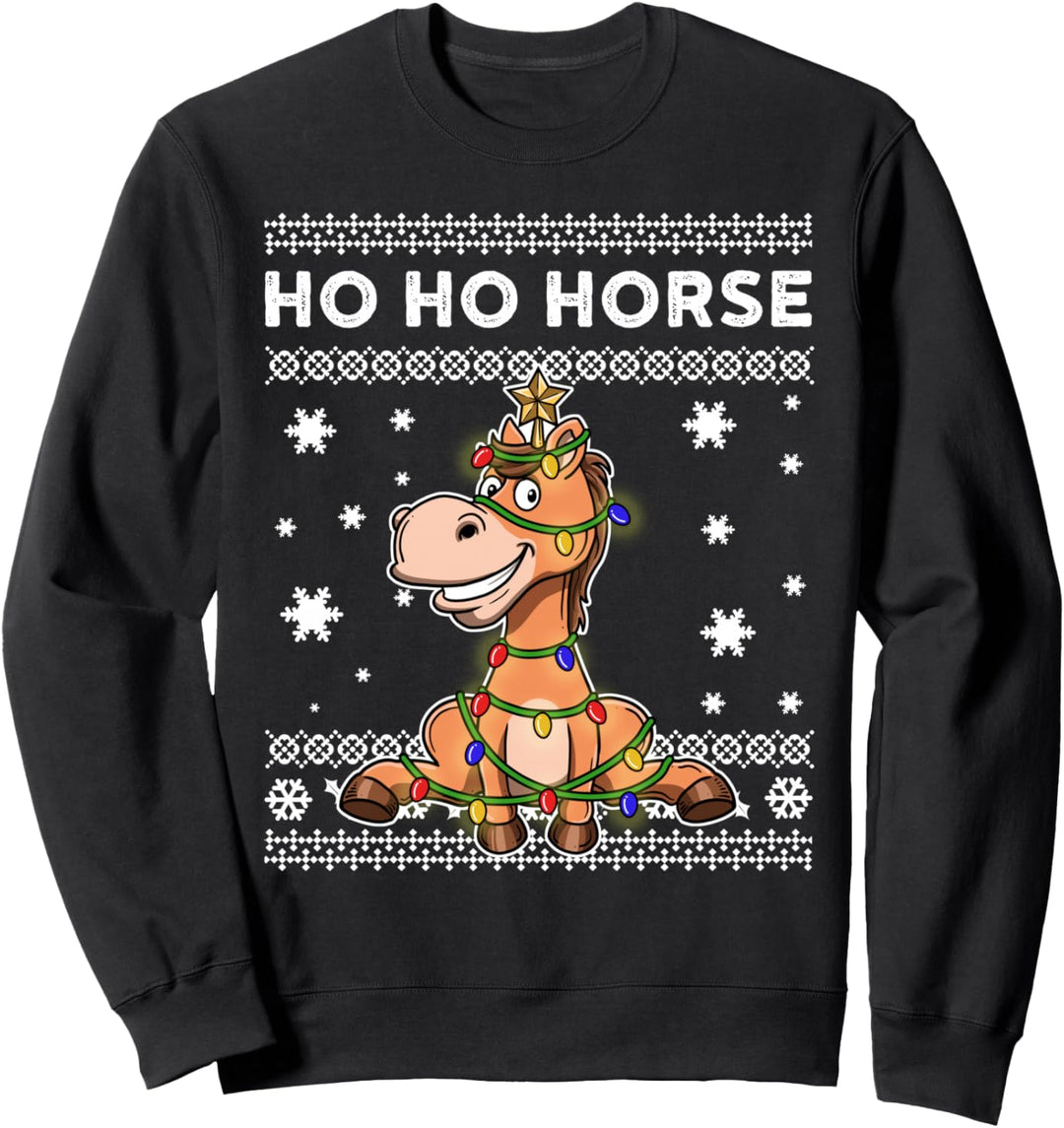Pferd Hässlicher Weihnachtspullover Sweatshirt