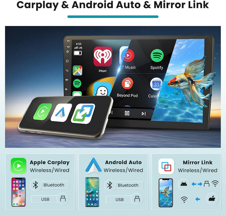 Hikity 2+64G Android Autoradio Für Ford Mondeo 2004-2006 Mit Wireless Carplay Android Auto, 9 Zoll T