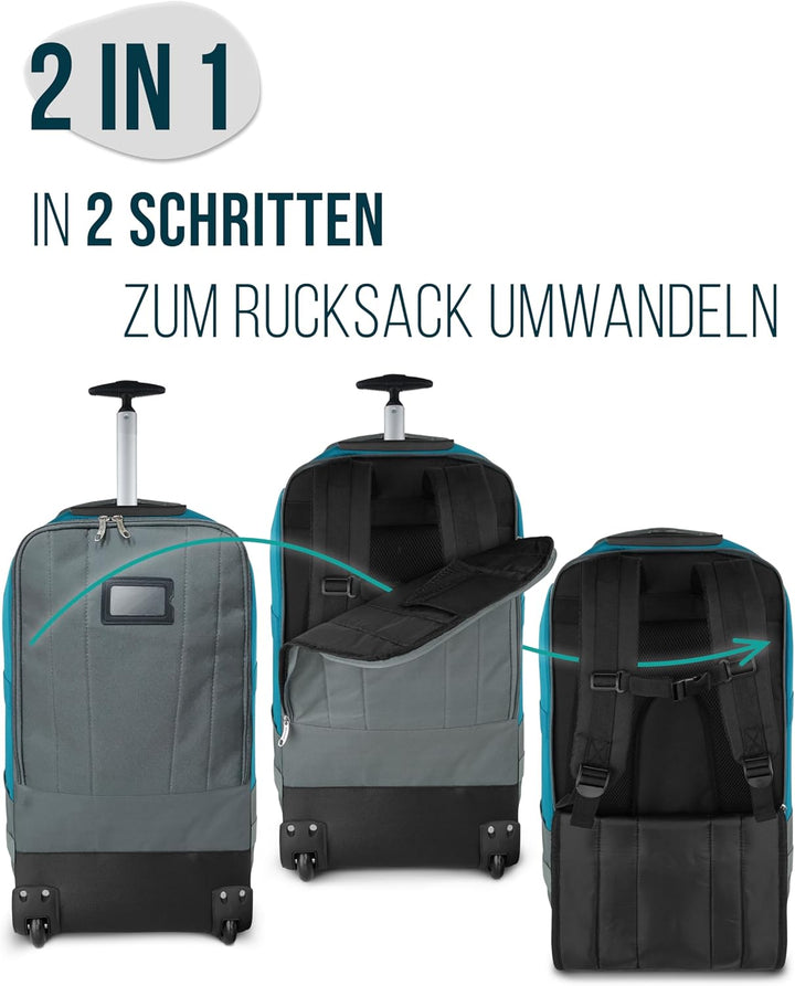 normani Reisetasche Trolley mit Rucksackfunktion 90 Liter - Backpacker mit Frontloader praktischer R