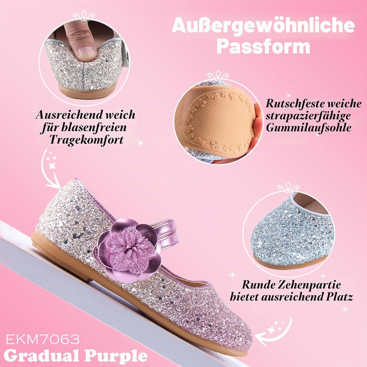 EIGHT KM - Kleinkind Mädchen Kleid Schuhe - Mary Jane Wohnungen - Prinzessin Hochzeit Schuhe Balleri