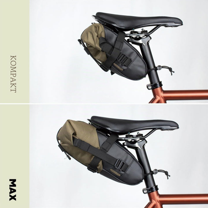 GORIX Fahrrad-Satteltasche, wasserdicht, erweiterbar, Rollentyp, 3 l, langlebig, leicht, für Rennrad
