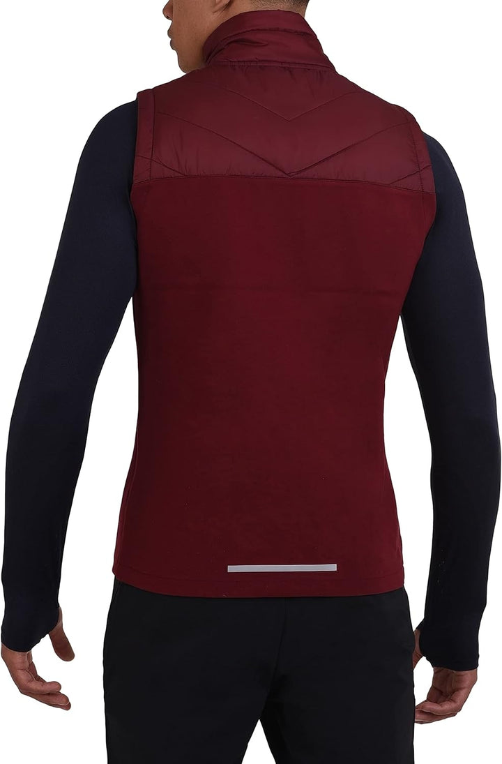 TCA Herren Excel Runner Leichte und gepolsterte Weste mit Reissverschlusstaschen XXL Cabernet, XXL C