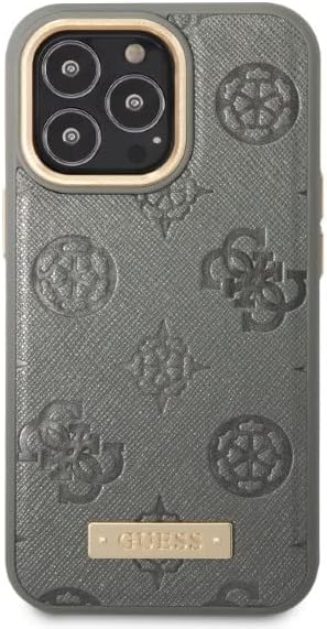 GUESS GUHMP13XSAPSTG Hülle für iPhone 13 Pro Max 6,7" grau hardcase Peony Logo Plate