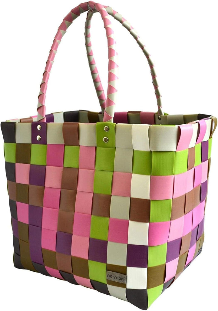 normani Einkaufskorb geflochten - wasserabweisend und robust Farbe Classic/Orchidea Classic / Orchid