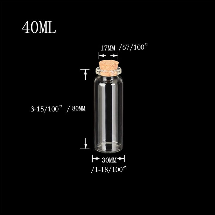 Jarvials Mini süsse leere Glasflasche mit Korkenstopper，Das Volumen der Glasflaschen beträgt 40ml. (
