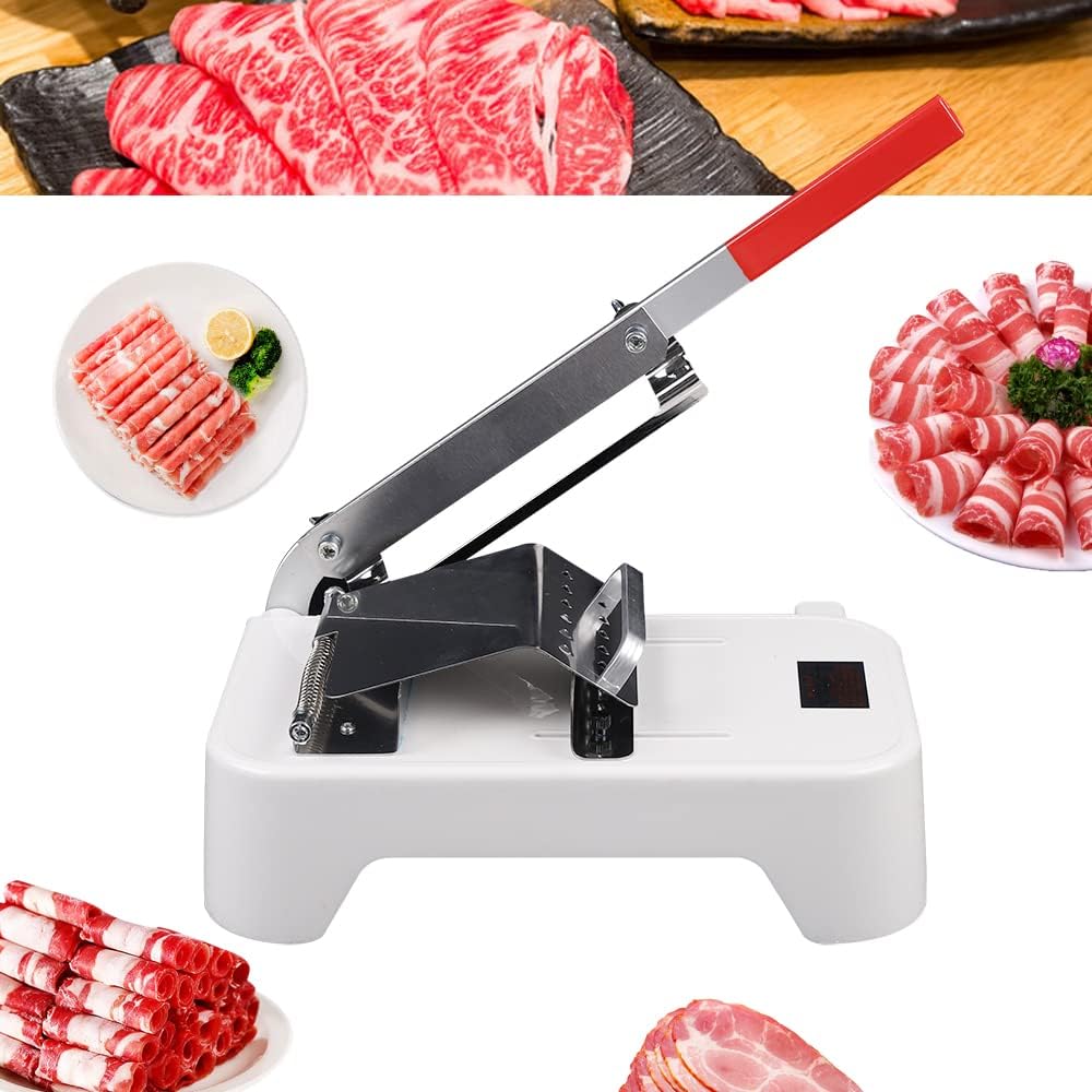 Fleischschneider, Manuelle Fleischschneidemaschine für zu Hause, Rostfreier Meat Slicer mit 20cm Kli