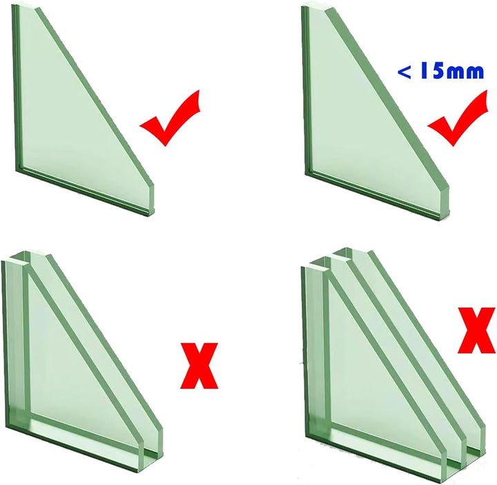 Hooha Fensterputzer Magnetisch Für Einfach Fenster, 2.5M Sicherheitsseil,6 einstellbar magnetisch Bi