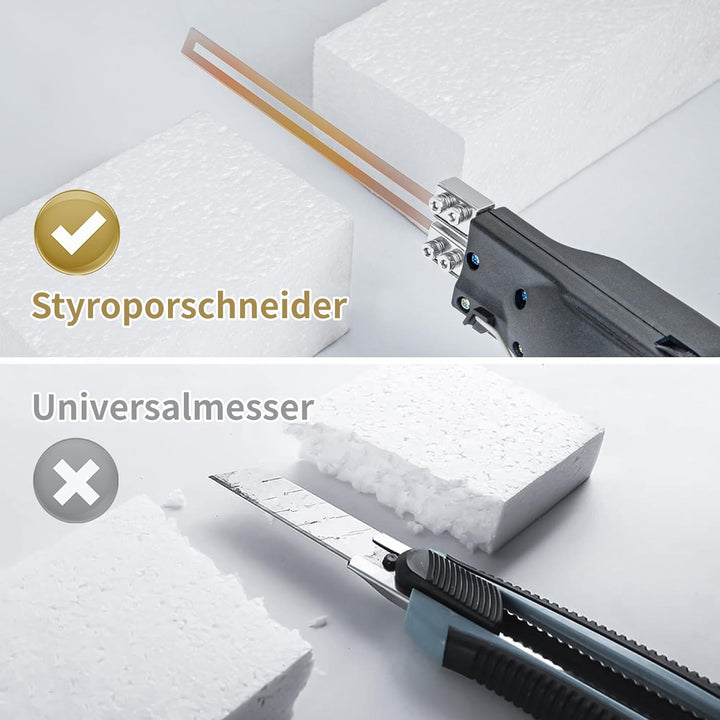 GONYTIA Styroporschneider Styrocutter mit geraden Klingen 150mm x3 Styroporschneider - Handschneider