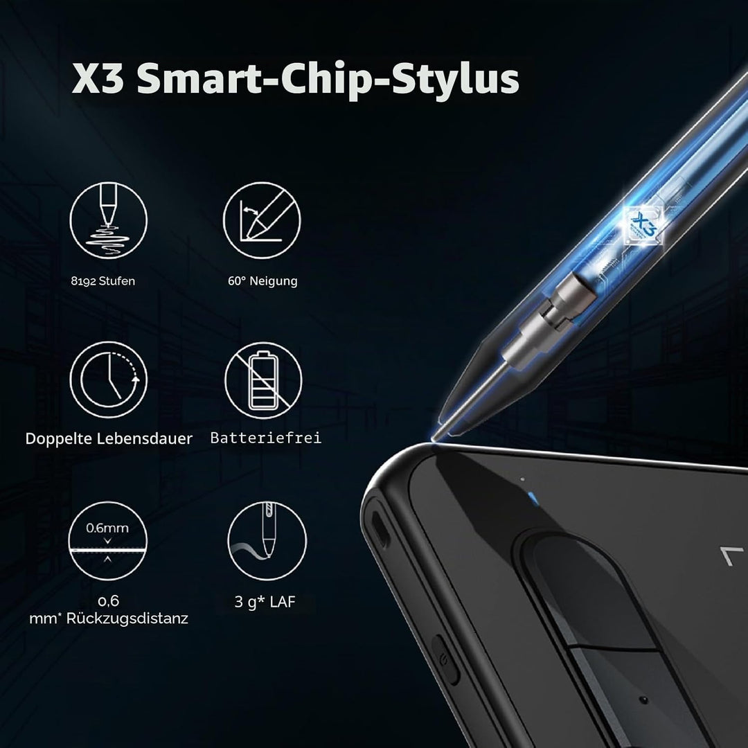 XPPen Deco MW 8x5 Zoll Grafiktablett Bluetooth Wireless Zeichentablett mit 8 Tasten, Drawing Tablet